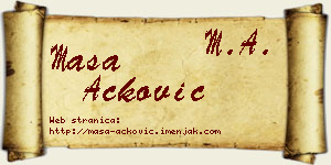Maša Acković vizit kartica